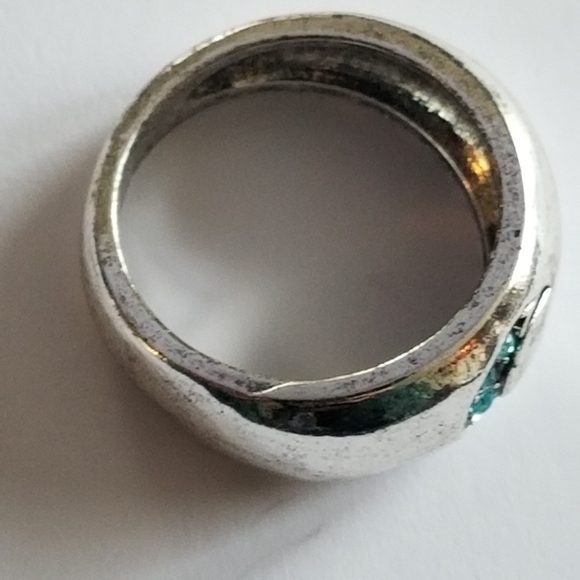 Relisted Mystical moon ring - crescent and star antiqued silver tone blue size 7 - Picture 3 of 13